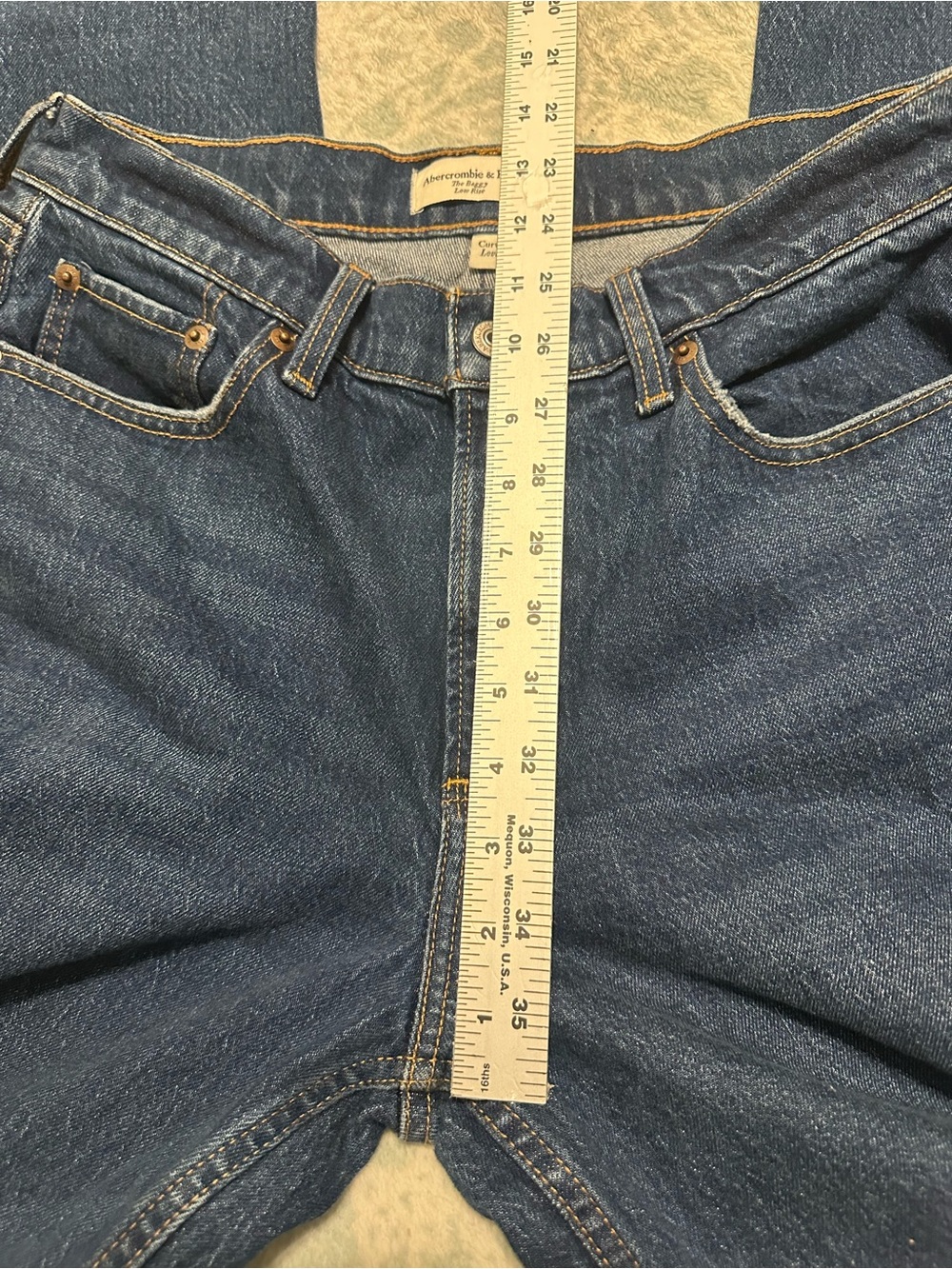 Abercrombie Fitch The Baggy Low Rise Denim Jeans Curvy Love 27 Cambodia - Picture 6 of 8